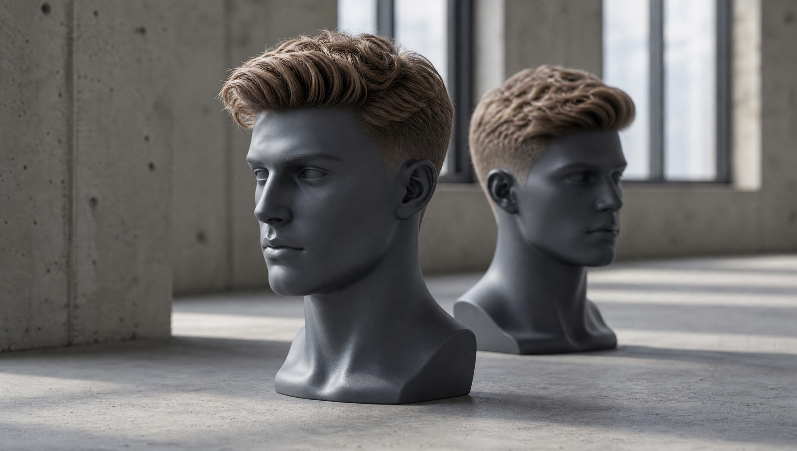 A full head of hair with a natural-looking hairline