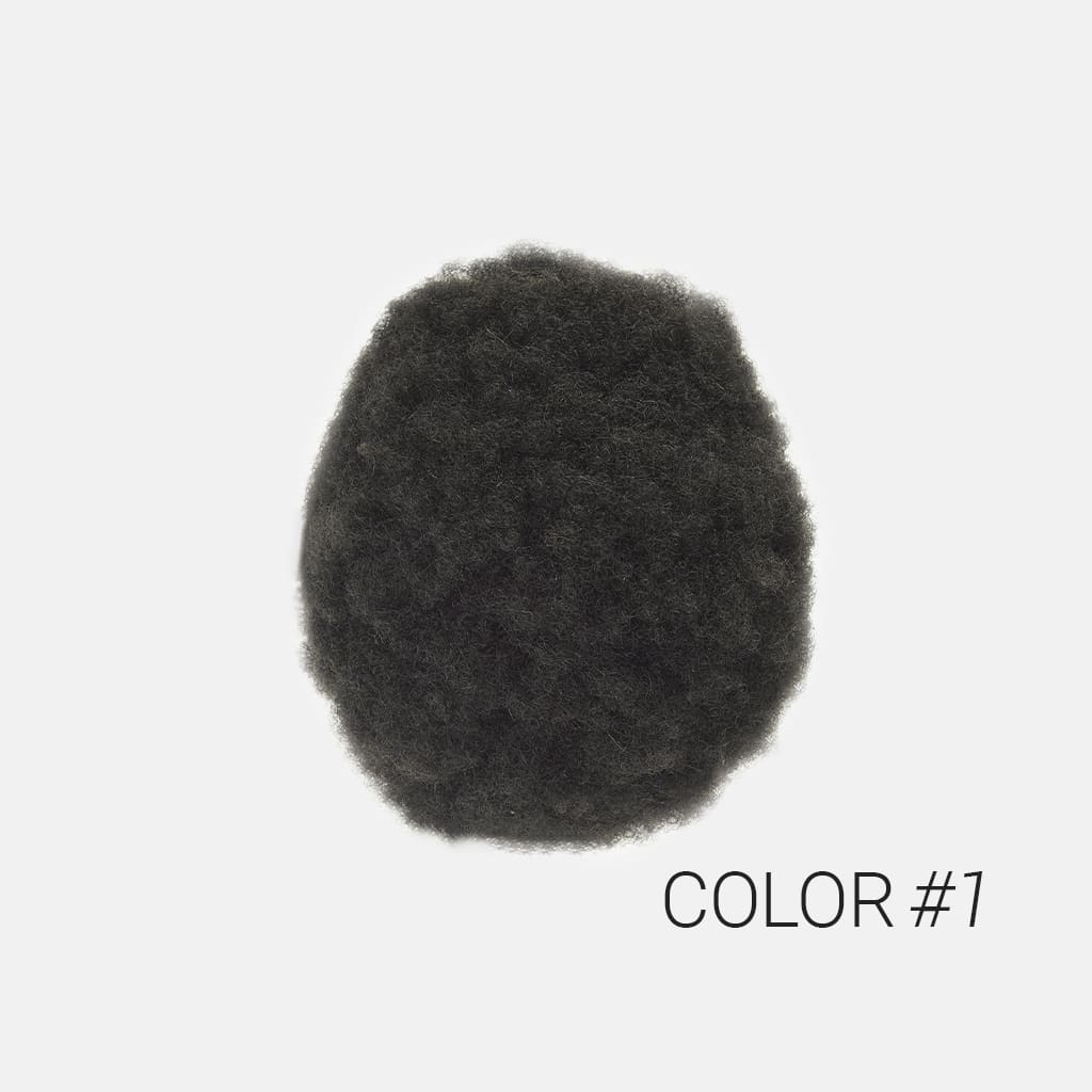 Close-up of Afro Lace hair system French lace base and afro curl texture