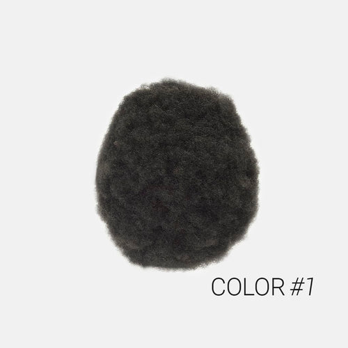 Close-up of Afro Lace hair system French lace base and afro curl texture
