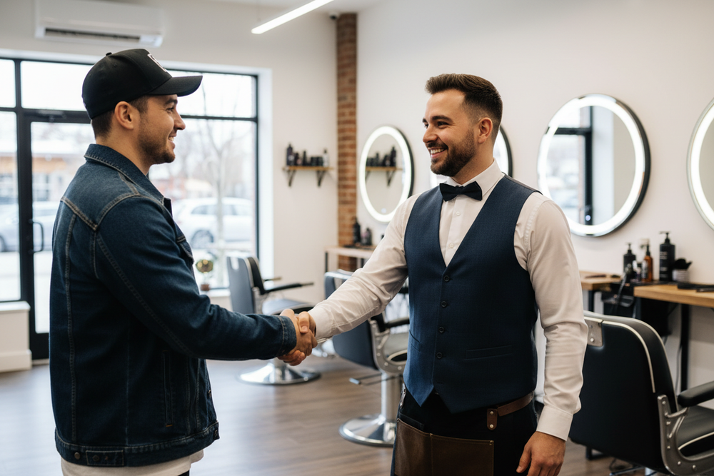 the customer has to have a baseball cap on